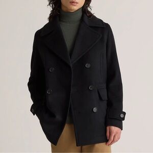 Quince Men Wool Cashmere Peacoat Black L